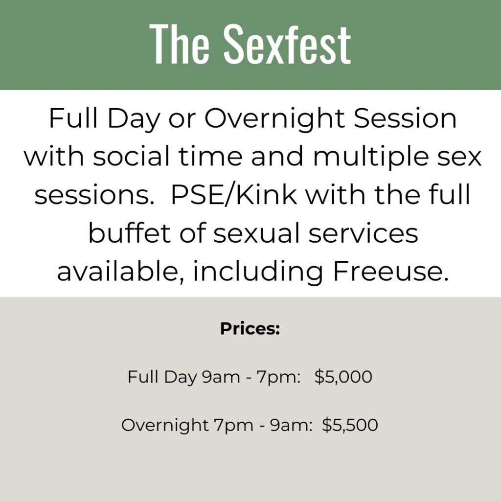 The Sexfest - Kinky Full-Day or Overnight Booking with lots of sex