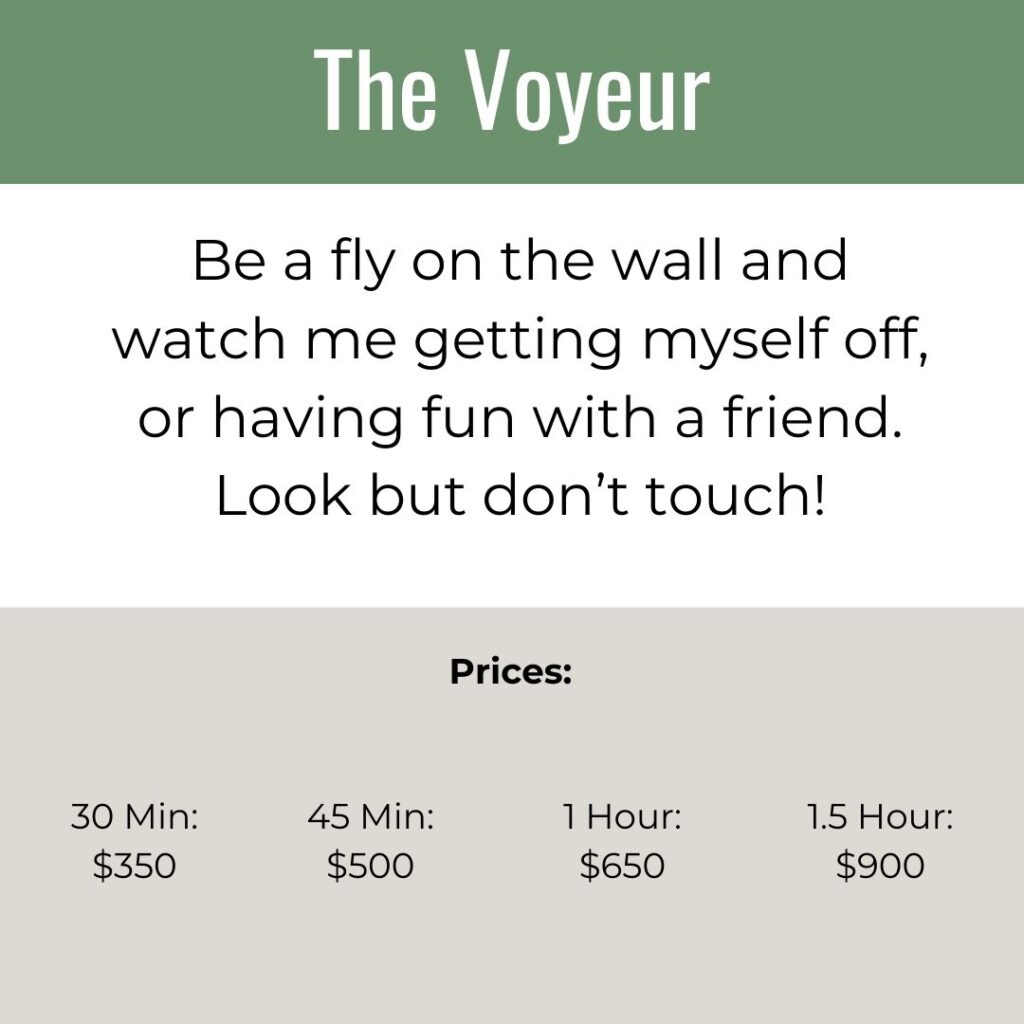 The Voyeur - Be a fly on the wall and watch me play solo or with a friend